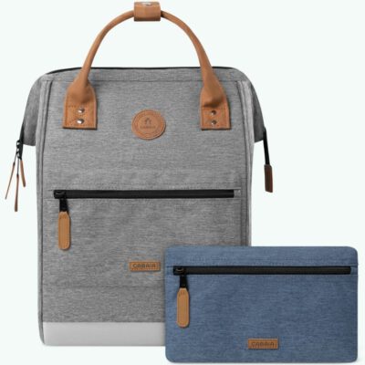 MOCHILA -BOLSO CABAIA NEW YORK ref-BAGS21-ADVENTURER -TWO POCKETS GREY MELANGUET-gris