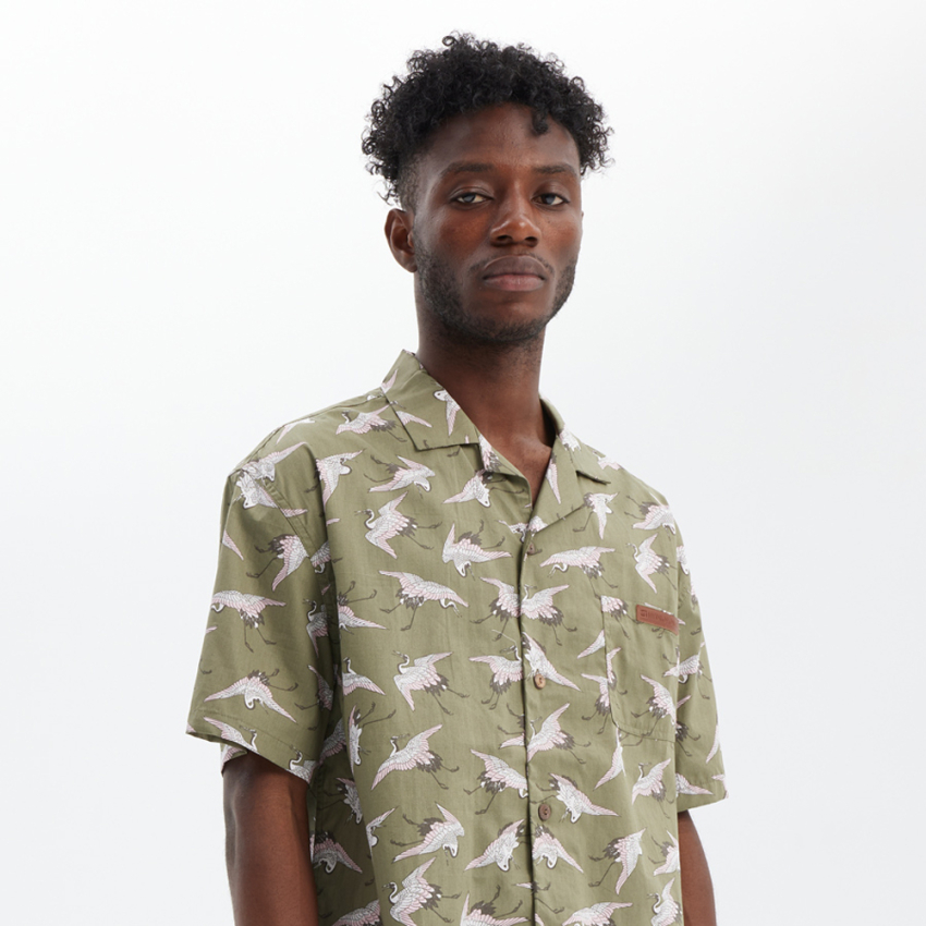 Camisa HYDROPONIC Manga corta Hombre HERON SH REF-24049 -01 green heron verde estampada Camisa HYDROPONIC Manga corta Hombre HERON SH REF-24049 -01 green heron verde estampada