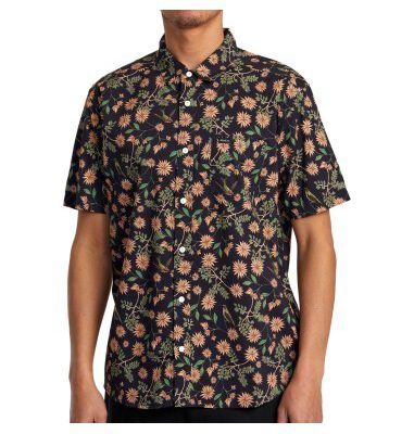 Camisa RVCA Manga Corta Hombre MORNING GLORY SS Ref. AVYWT00490 negro -estampado