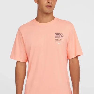 Camiseta O´NEILL manga corta RETRO GRAPHIC Ref-2850083 coral pop -rosa salmón