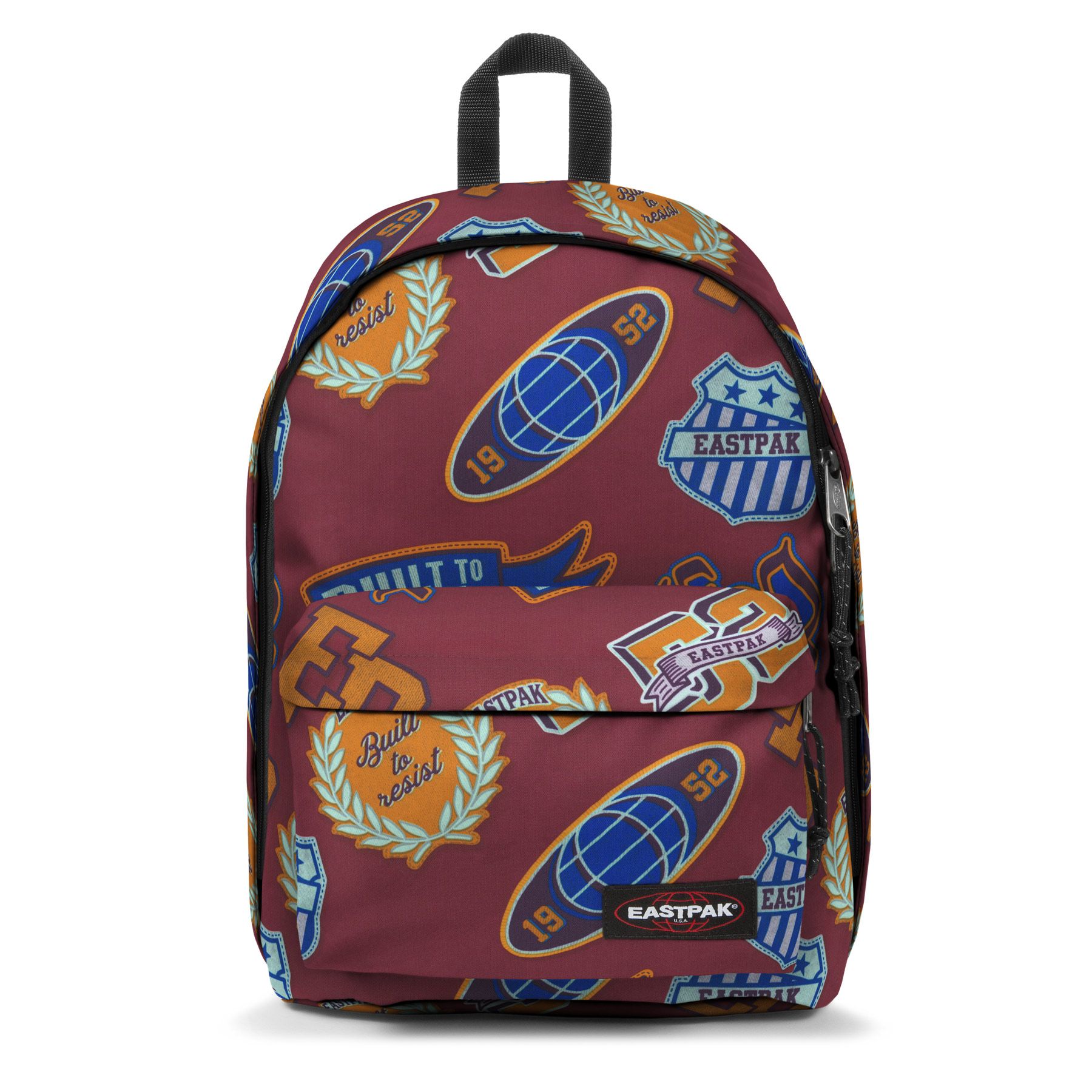 222 MOCHILA EASTPAK Out Of Office 27 litros EK767 2W1 CLASH BURGUNDY-estampado marrón