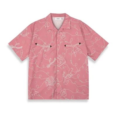 Camisa GRIMEY manga corta Unisex LONE HAND BUTTON UP SHIRT Ref. GHS744-SS25 rosa