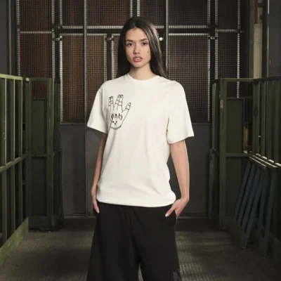 Camiseta GRIMEY manga corta unisex GA732-OWHTSS25 peace within the gutzy-off white blanco