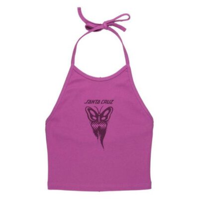 Camiseta SANTA CRUZ tirantes para chica APS BUTTERFLY FRONT HALTER TOP ref-SCA WVE 0717 morado