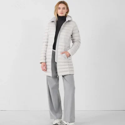 Chaqueta con capucha Jott midi VERO BASIC 50F ICE GREY WDOW212594 gris perla