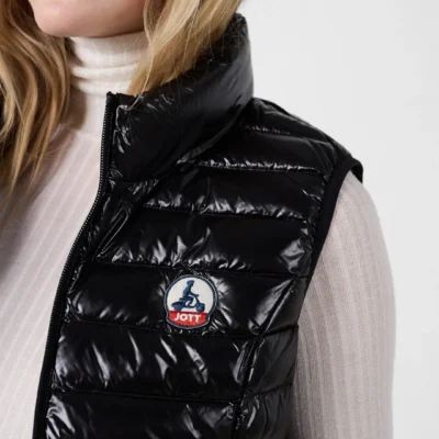 Chaleco sin mangas Jott de plumas pato Mujer WDOW212506 SEDA SHINY 999 BLACK-Negro brillo