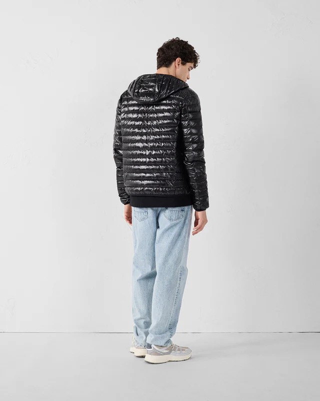 Chaqueta Jott Chaqueta con capucha Jott de plumas pato Hombre NICO SHINY 999 NOIR -negro laquee