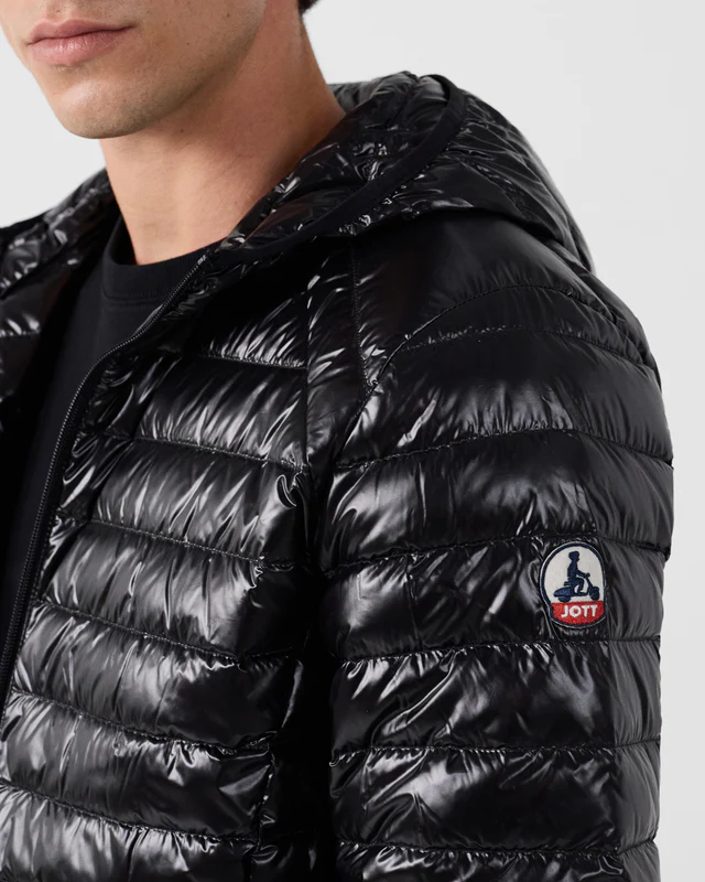 Chaqueta Jott Chaqueta con capucha Jott de plumas pato Hombre NICO SHINY 999 NOIR -negro laquee