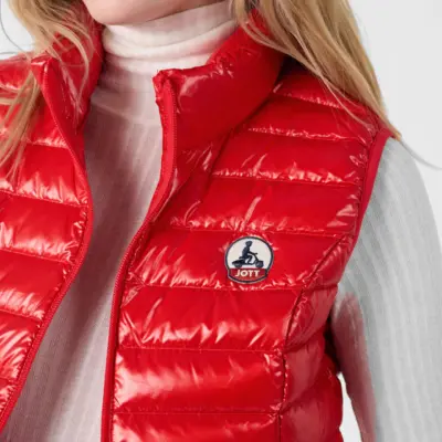 Chaleco sin mangas Jott de plumas pato Mujer SEDA BASIC WDOW212506-30E Rouge carmin -shiny
