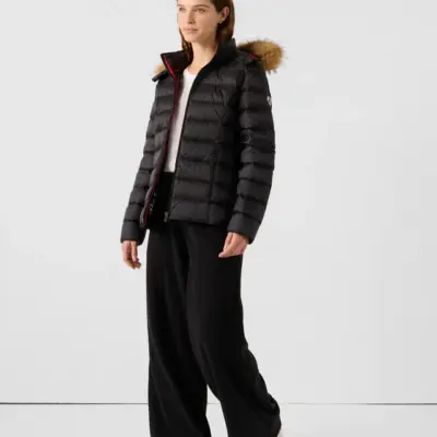 Chaqueta Jott de plumas Mujer con capucha de pelo GRAND FROID FW24WDOW65 LUXE 999-Black negro