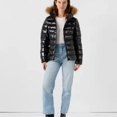 Chaqueta Jott de plumas Mujer con capucha de pelo GRAND FROID LUXE WDOW212530-999 Noir laquée