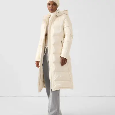 Chaqueta capucha pelo Jott de pluma Mujer GRAN FRÍO KARACHI FW24WPAR53-90H Naturel -blanco roto