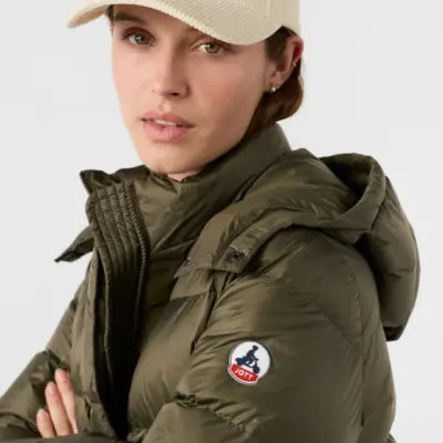 Chaqueta capucha pelo Jott de pluma Mujer GRAN FRÍO KARACHI FW22WPAR04-255 army - verde khaki