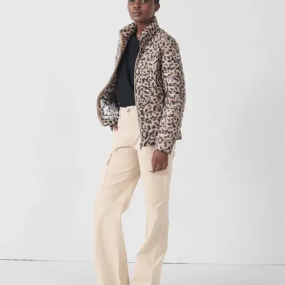 Chaqueta Jott de plumas pato sin capucha Mujer CHA WDOW212582-81A Leopard beige print