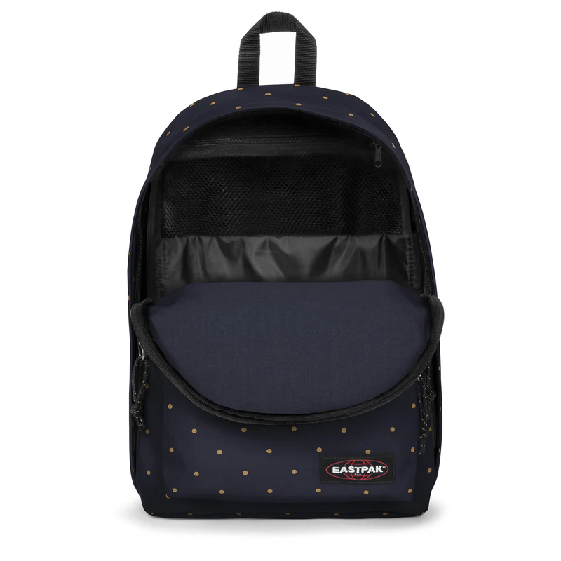 Mochila-office-Eastpak 1 MOCHILA EASTPAK Out Of Office 27 l EK000767 6W4 DOTSMARINE GOLD azul marino y topos