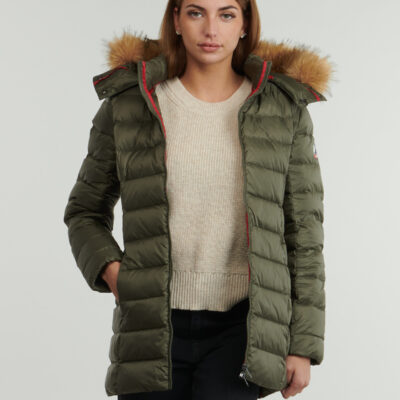 Chaqueta Jott de plumas pato Mujer con capucha de pelo GRAND FROID FW24WDOW66 PERLE 255 Army -Khaki