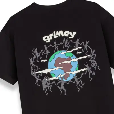 Camiseta GRIMEY manga corta GA774-FW25 THE PLANET REGULAR THE BLACK-negro