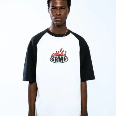 Camiseta GRIMEY manga corta GA722-VLT-FW24 SCRATCHING MEMORIES OVERSIZED TEE black-negro