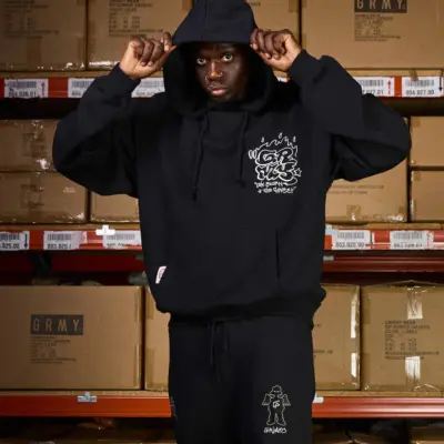 SUDADERA con capucha GRIMEY the shelter boxy GSW631 blk-fw25 black-negro