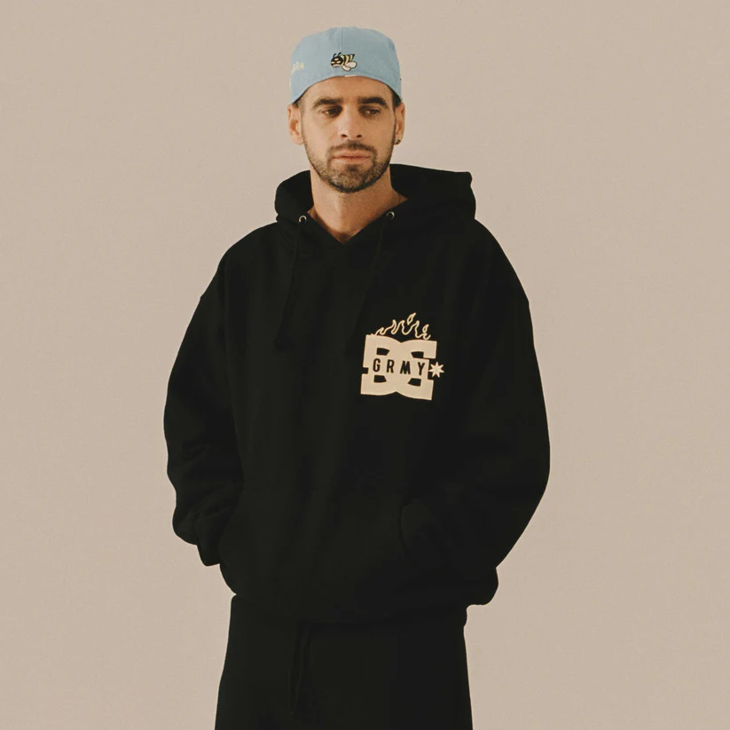 Sudadera Grimey SUDADERA con capucha GRIMEY The Swarm Dc Shoes Boxy GCH635 Black-negro