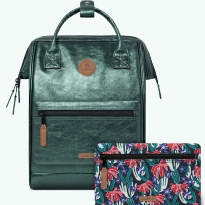 MOCHILA -BOLSO CABAIA small Adventurer LUCERNE TWO POCKETS dark green- verde brillo