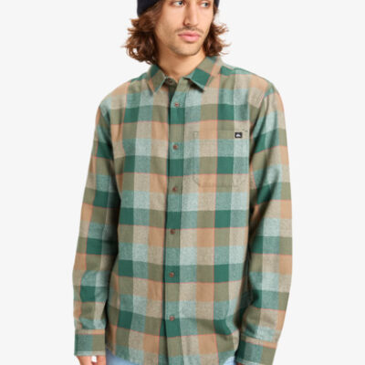 Camisa QUIKSILVER de franela manga Larga ref-EQYWT04642 (TZC1) cuadros verde y gris