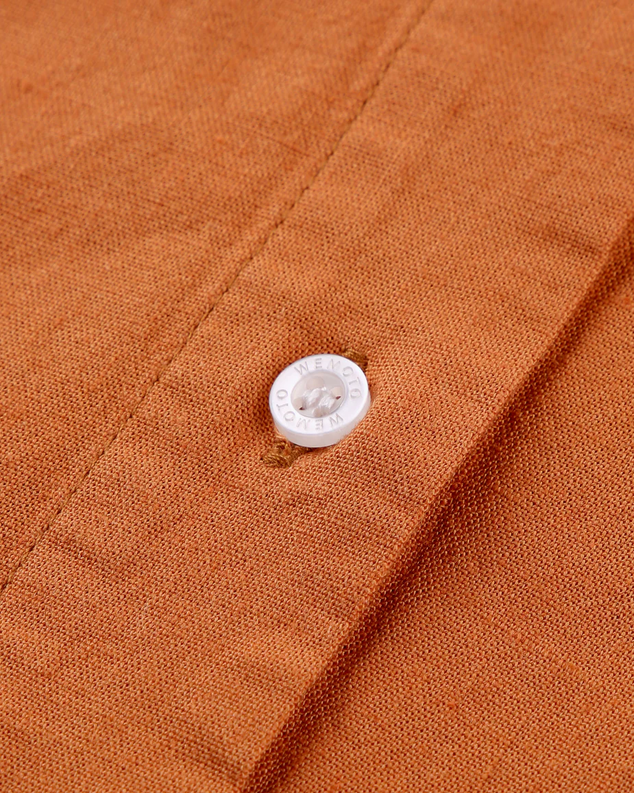 Camisa de manga corta y algodón vegano WEMOTO SARA LINEN Terracota ref-272.302-516 Naranja