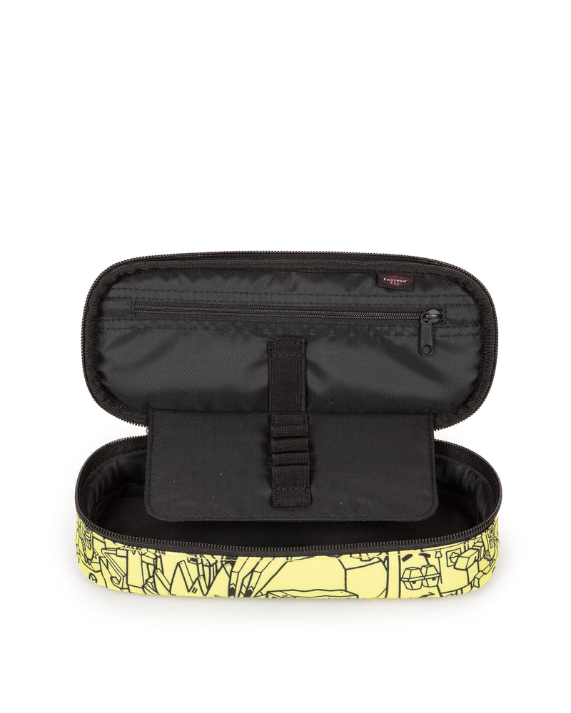 Estuche Eastpak escolar plumier oval EK000717 E0A ALL OVER YELLOW edición especial bob esponja