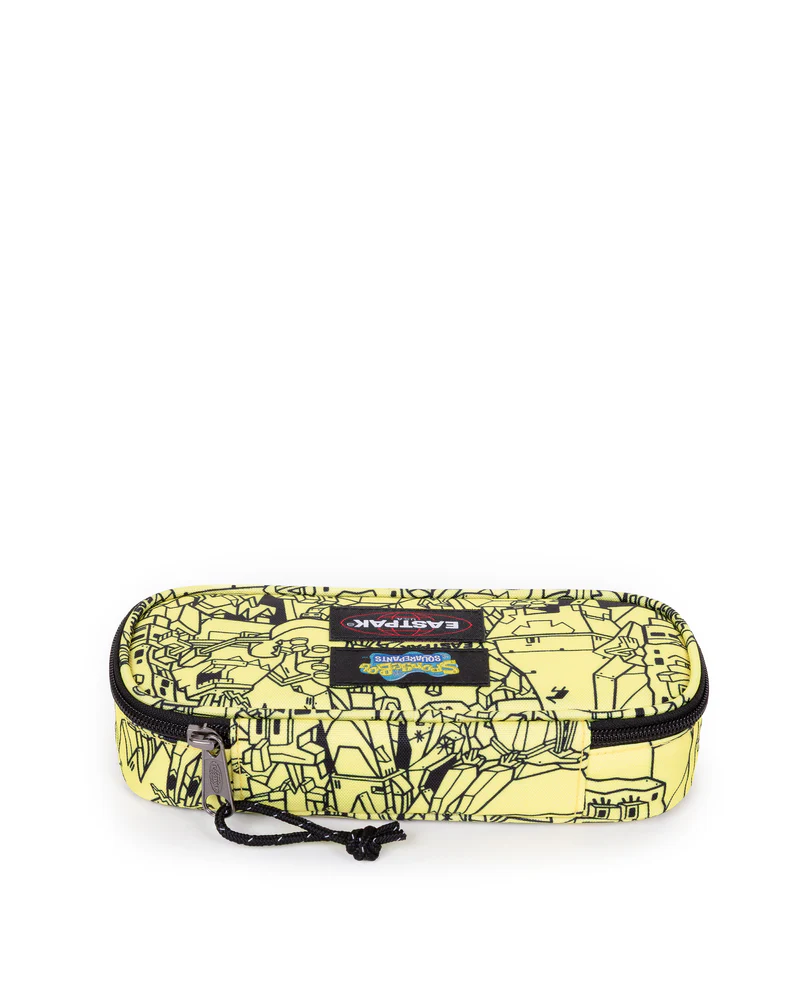 Estuche Eastpak escolar plumier oval EK000717 E0A ALL OVER YELLOW edición especial bob esponja