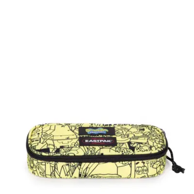Estuche Eastpak escolar plumier oval EK000717 E0A ALL OVER YELLOW edición especial bob esponja