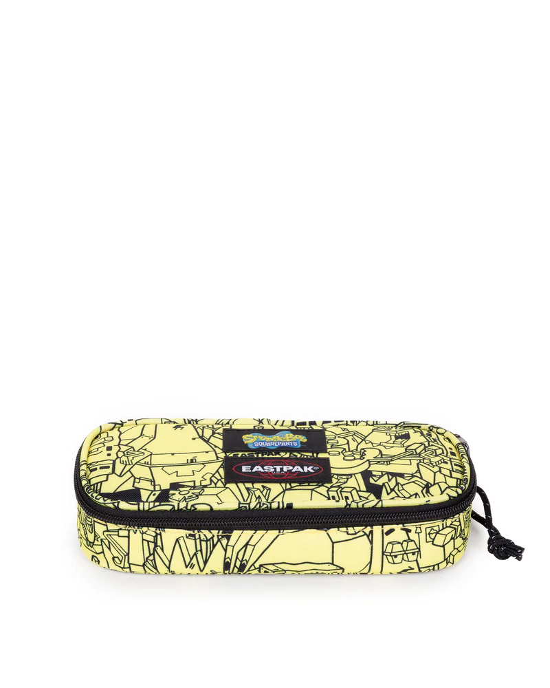 Estuche Eastpak escolar plumier oval EK000717 E0A ALL OVER YELLOW edición especial bob esponja