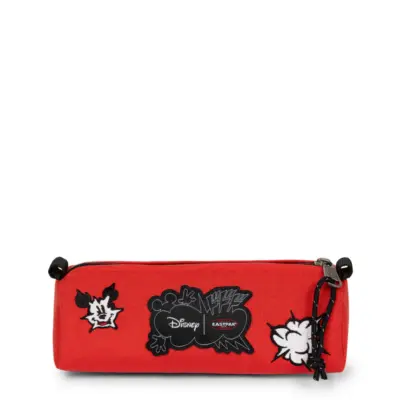 Estuche Eastpak escolar Benchmark SINGLE EK00037 D0M MICKEY PATCH rojo con parches
