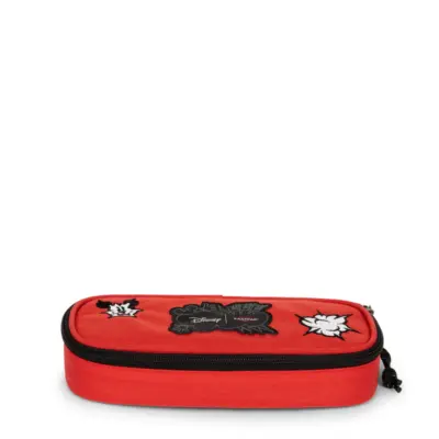 Estuche Eastpak escolar plumier oval EK000717 D0M MICKEY PATCH rojo con parches